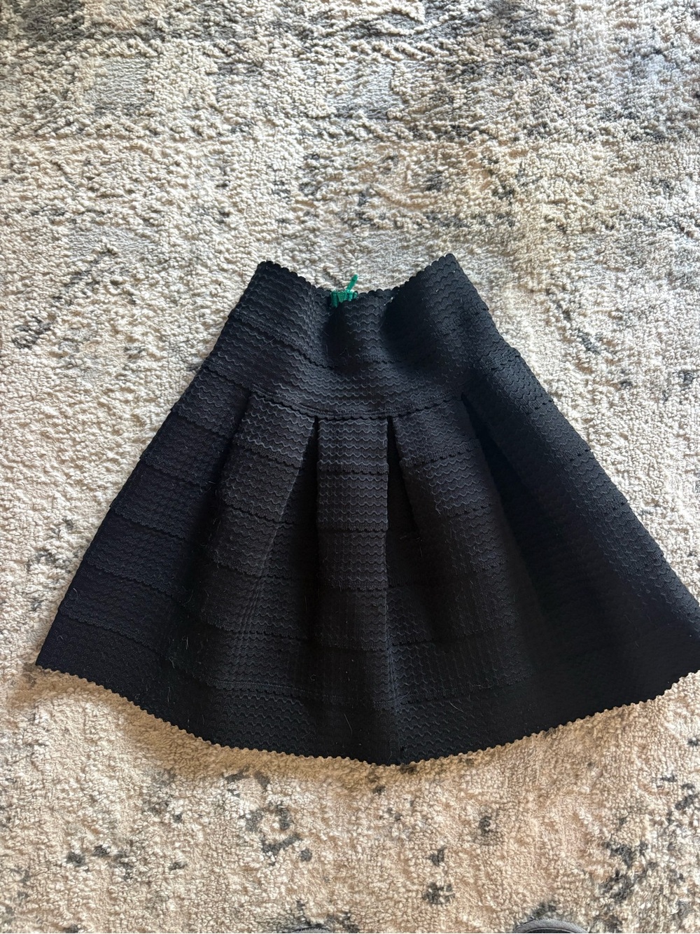 Anthropology Women's Black Circle Skirt - Textured Flared Skater